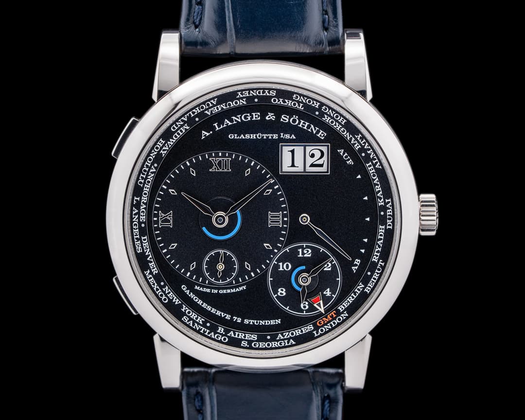 A. Lange and Sohne Lange 1 Time Zone 136.029 18K White Gold / Black Dial 2021