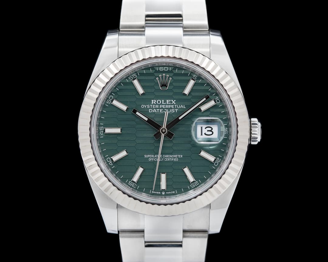 Rolex Datejust 41 Mint Stick Motif Dial SS / SS 2023