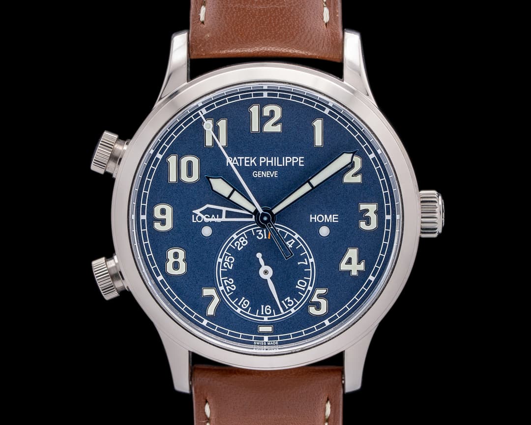 Patek Philippe Calatrava 5524G Pilot Travel Time 18k White Gold