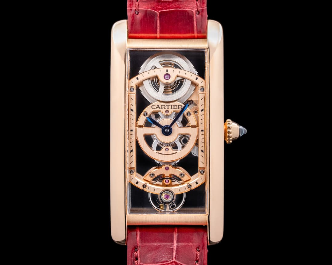 Cartier Tank Cintree WHTA0008 Skeleton 18k Rose Gold LIMITED RARE