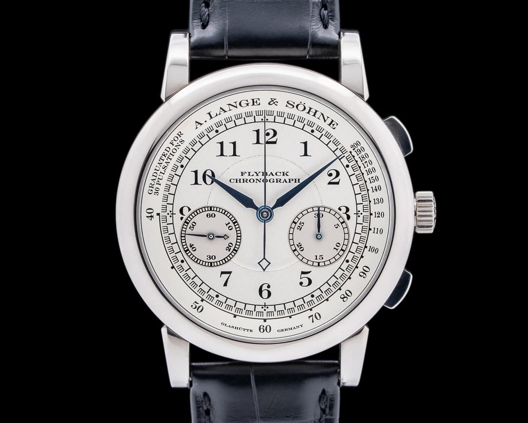 A. Lange and Sohne 1815 Flyback Chronograph 401.026 Silver Dial 18K White Gold FIRST SERIES