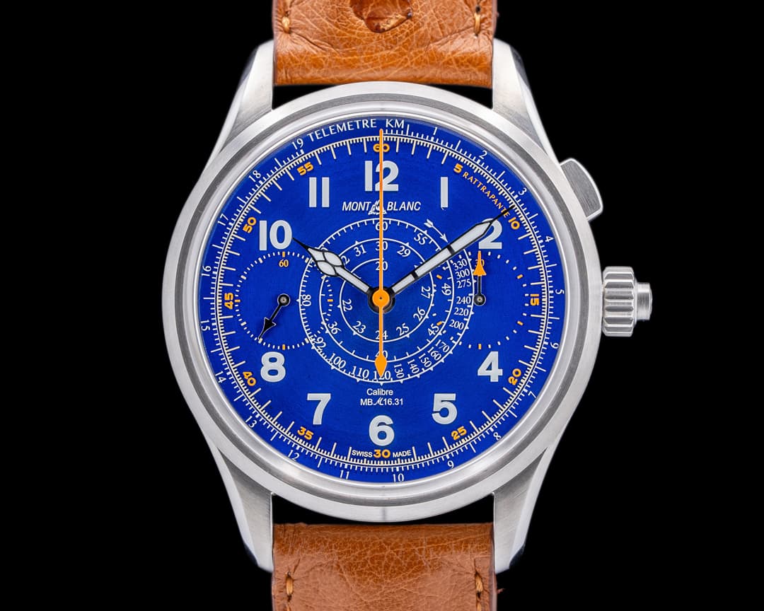 Montblanc 1858 Monopusher Split Second Chronograph Blue Dial LIMITED