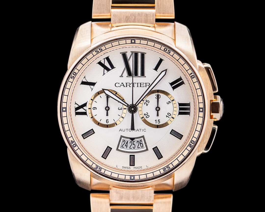Cartier Calibre de Cartier Chronograph Silver Dial RG