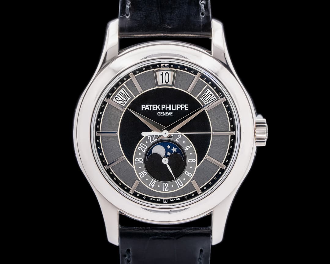 Patek Philippe Annual Calendar Rhodium Dial 18K White Gold