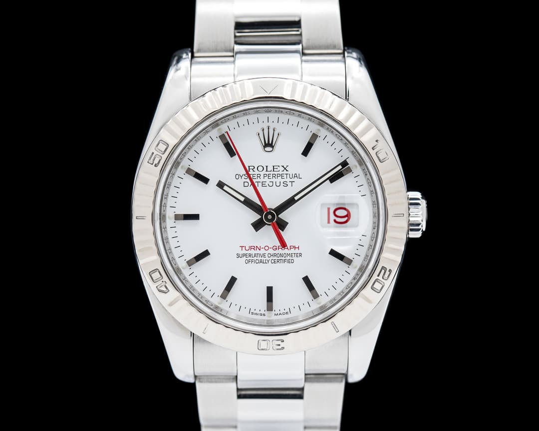 Rolex Datejust Turn-O-Graph SS White Dial "Thunderbird"