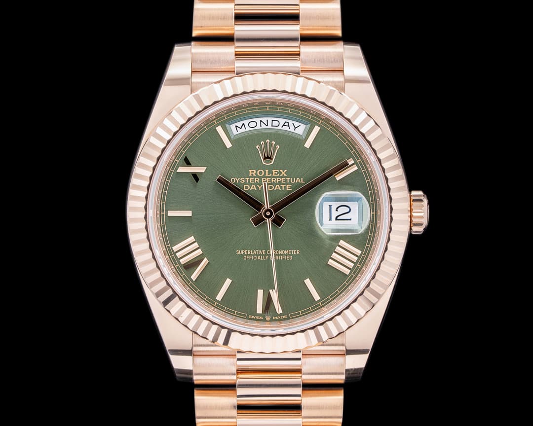 Rolex Day Date Presidential Everose Gold Green Dial 40MM 2019