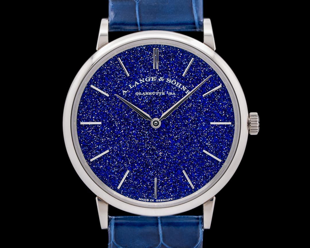 A. Lange and Sohne Saxonia Thin Manual Wind Blue Gold-Flux Dial
