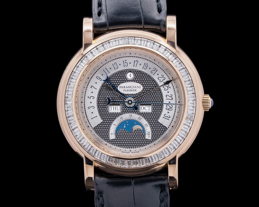 Parmigiani Toric Perpetual Retrograde 18K Rose Gold Diamond Bezel RARE