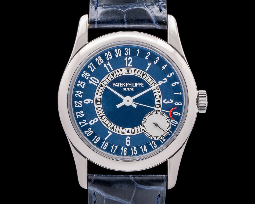 Patek Philippe Calatrava 6000G Blue Dial 18K White Gold / Deployant