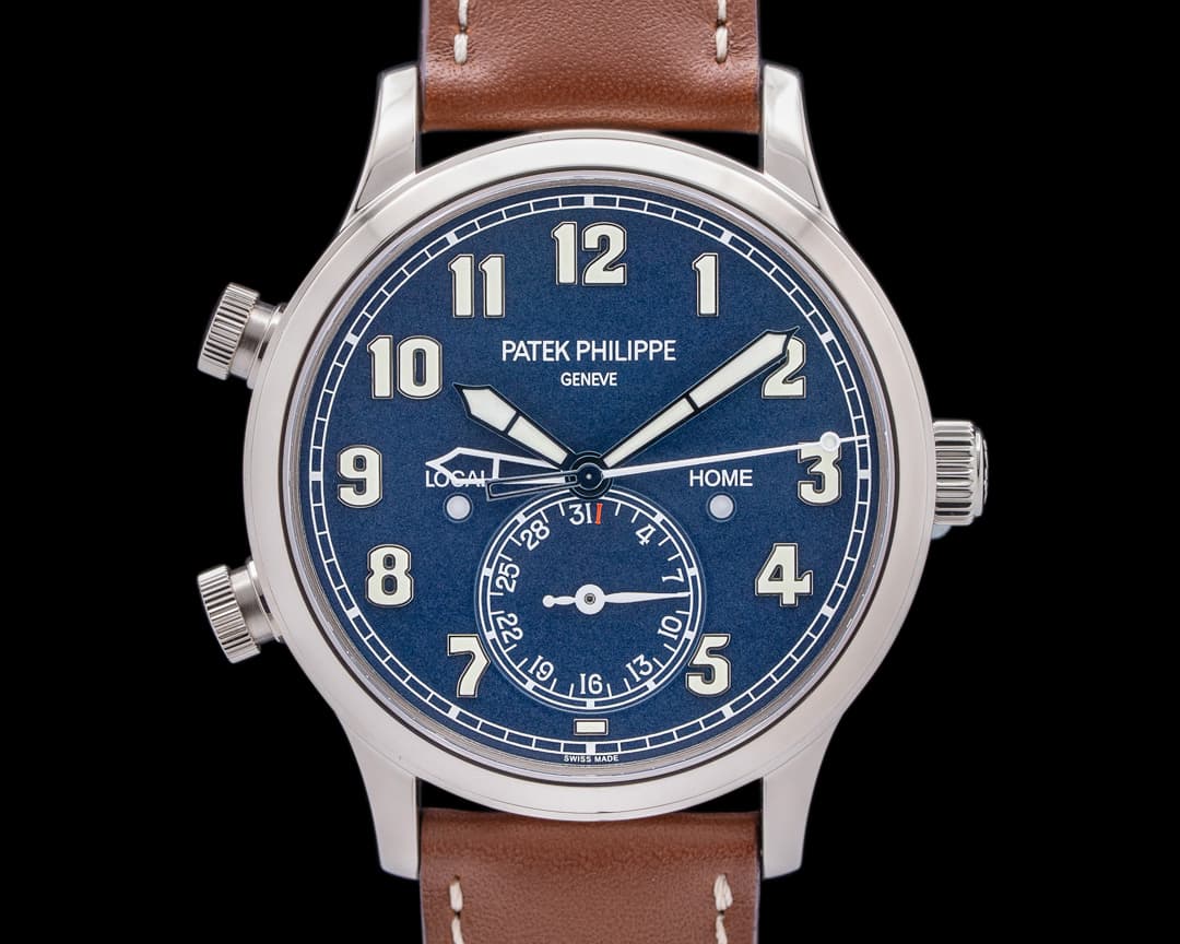 Patek Philippe Calatrava 5524G Pilot Travel Time 18k White Gold