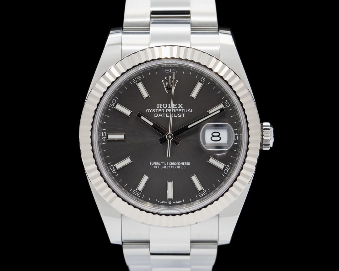 Rolex Datejust 41 Dark Rhodium Stick Dial SS/Oyster 2020