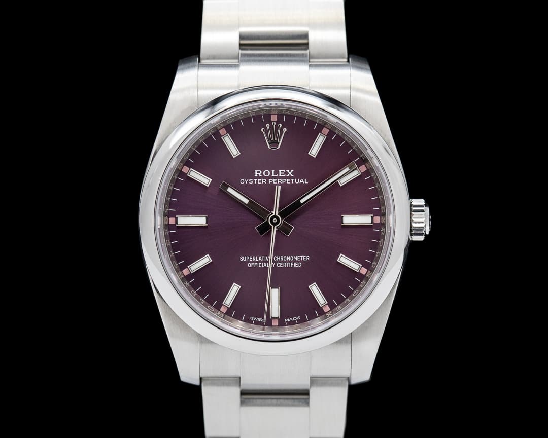 Rolex Oyster Perpetual Purple "Grape" Dial SS