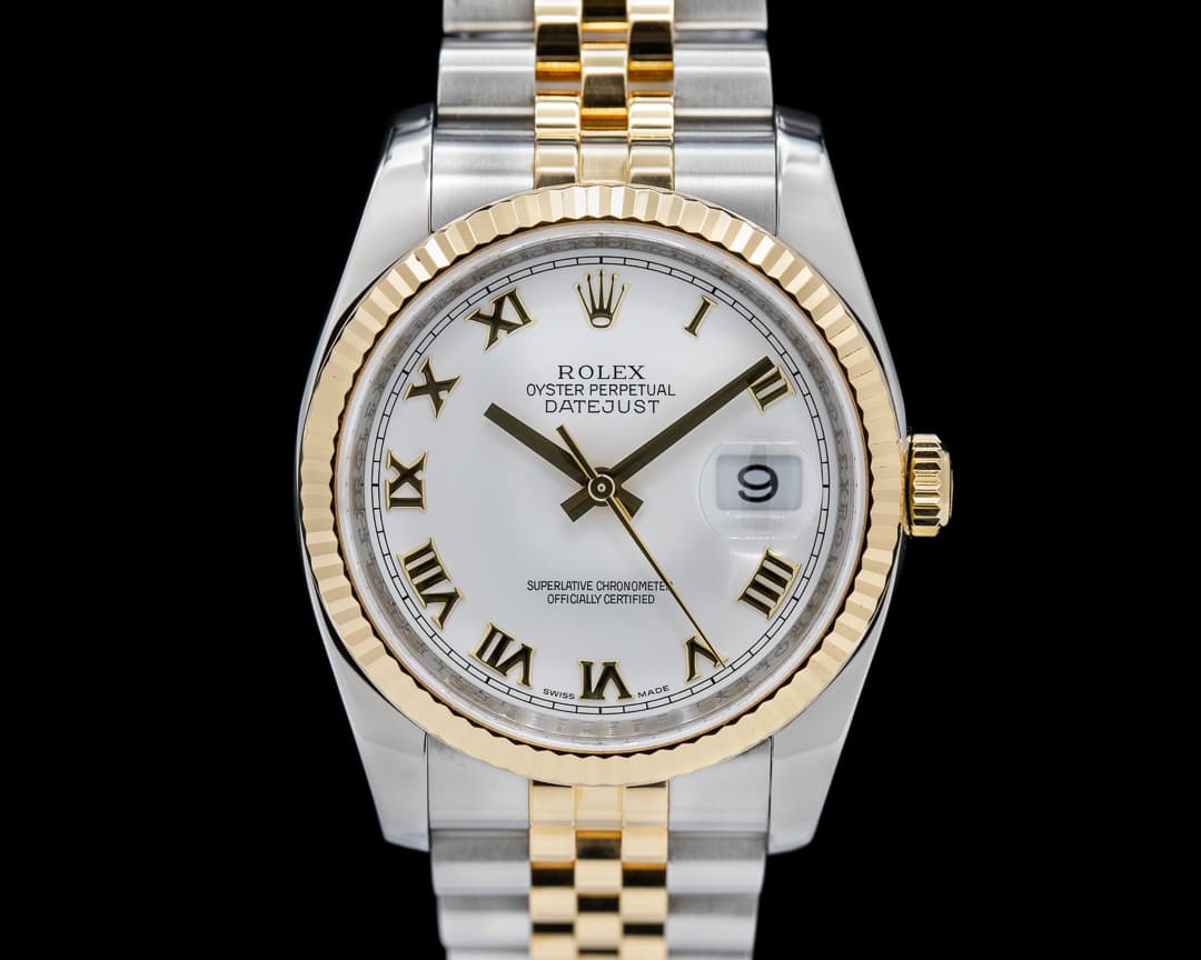 Rolex Datejust White Roman Dial 18K / SS