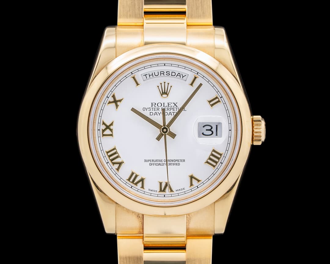 Rolex Day-Date YG/YG White Dial Roman Numerals