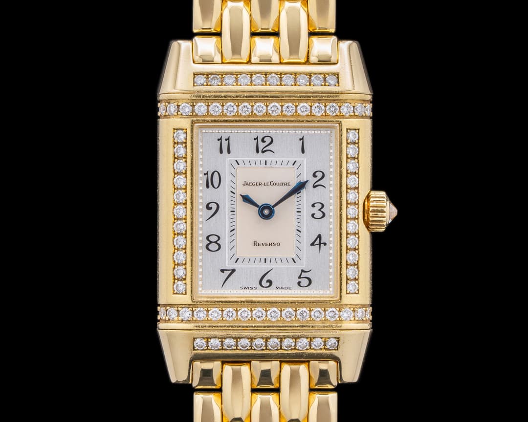 Jaeger LeCoultre Ladies Reverso Duetto 18K YG Diamonds MOP Dial