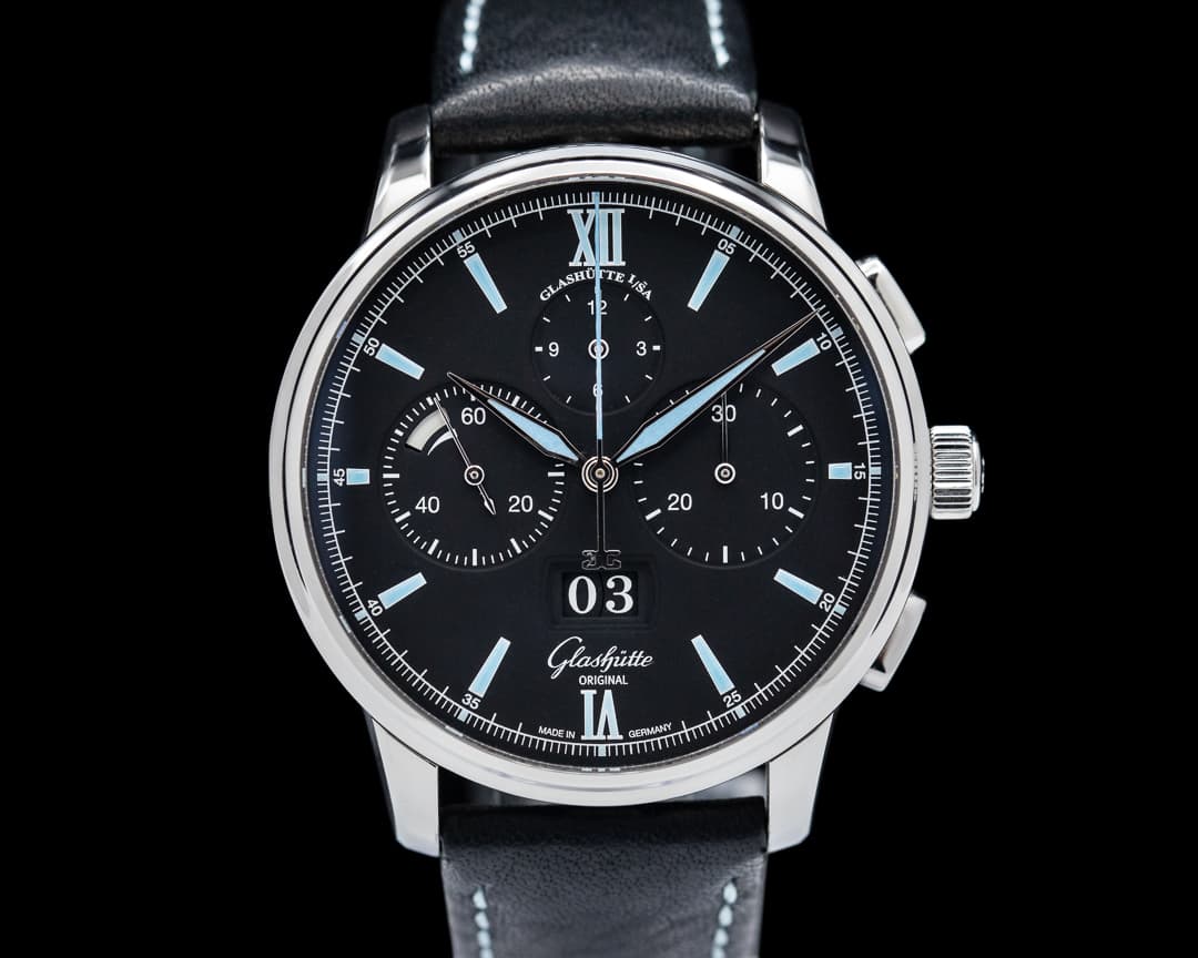 Glashutte Original Senator Chronograph Panorama Date / Black Dial