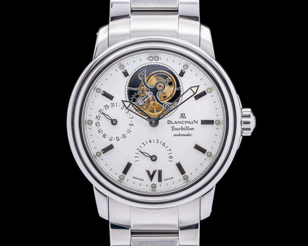 Blancpain Leman Tourbillon 8 Day Power Reserve White Dial SS Automatic