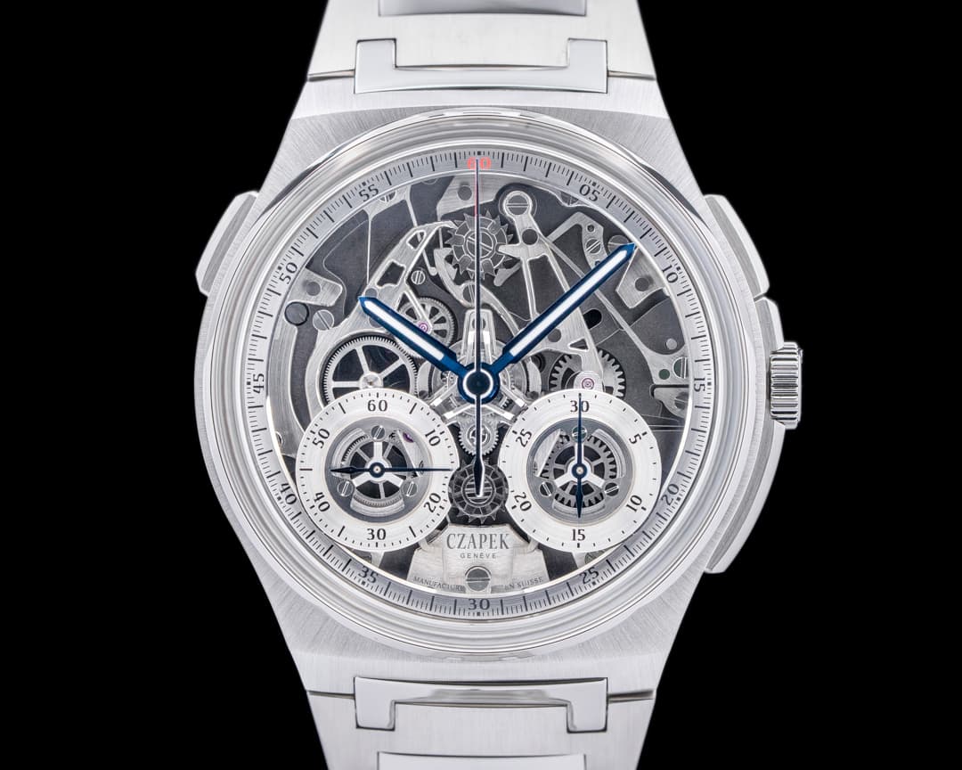 Czapek & Cie Antarctique Chronograph Rattrapante Silver Grey LE UNWORN