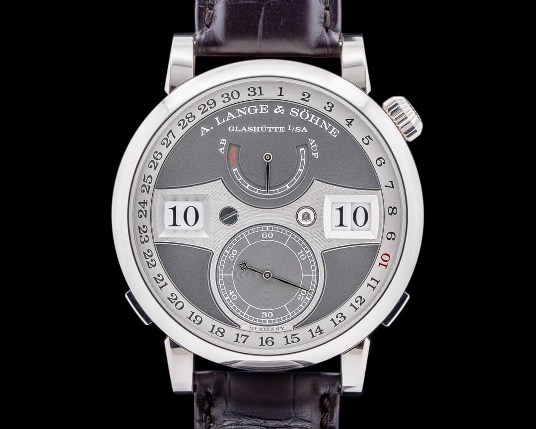 A. Lange and Sohne Zeitwerk Date 148.038 White Gold