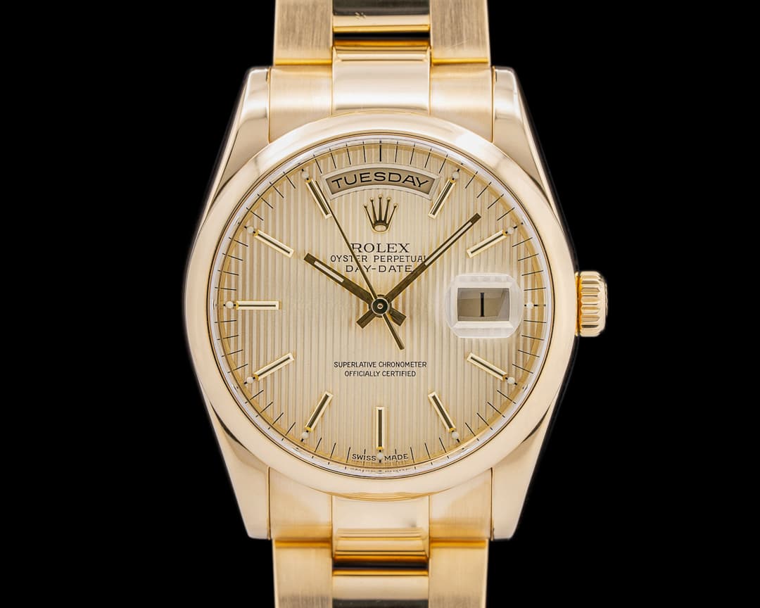 Rolex Day-Date YG/YG Gold Tapestry Dial