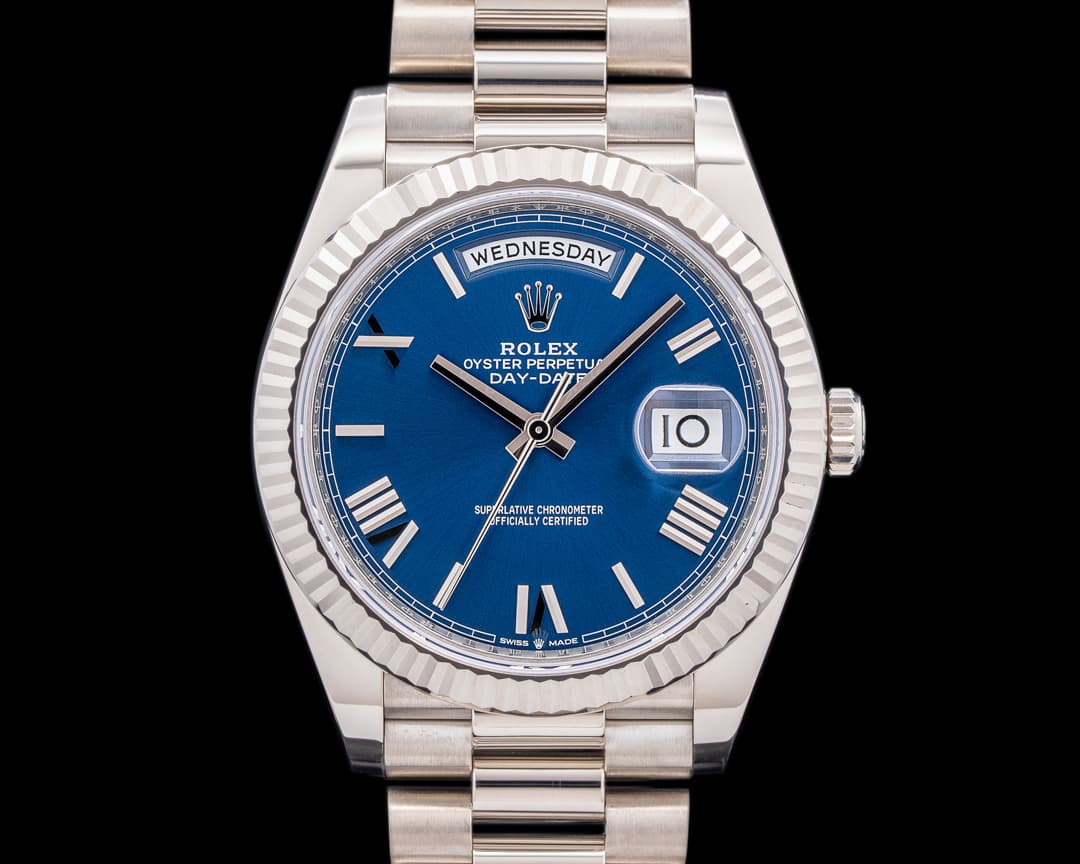 Rolex Day Date 228239 President 18K White Gold Blue Dial 40MM
