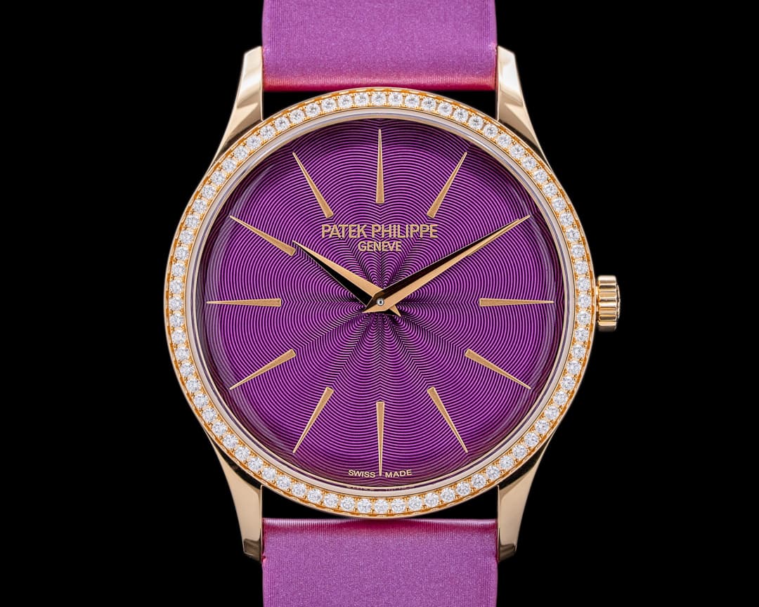 Patek Philippe Ladies Calatrava Automatic Purple Diamond Dial UNWORN