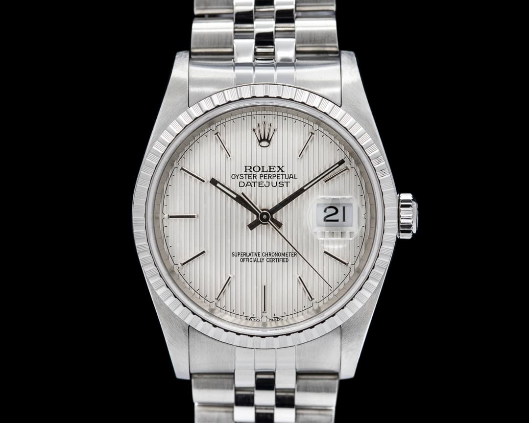 Rolex Datejust Silver Tapestry Dial / Jubilee