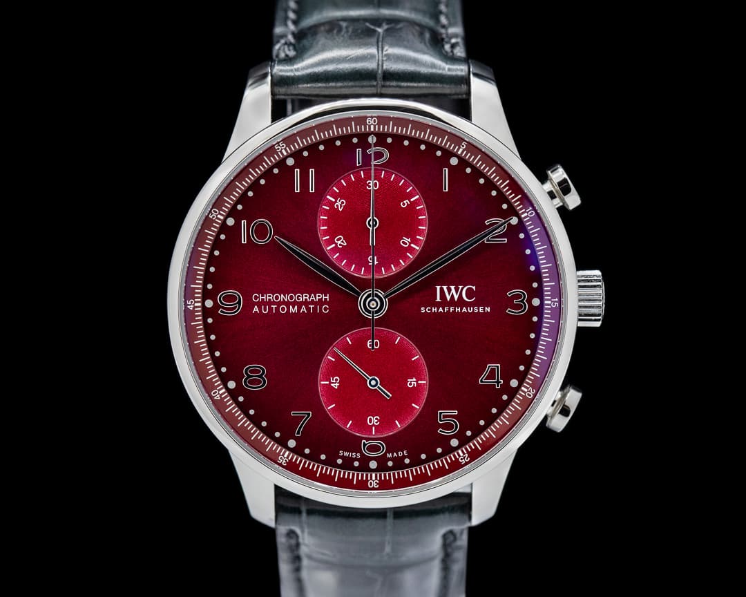 IWC Portuguese Chronograph SS Red Dial UNWORN