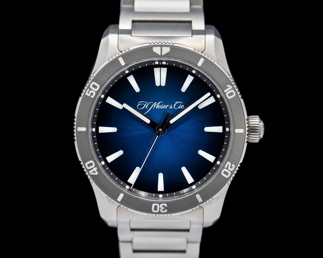 H. Moser and Cie. Pioneer Center Seconds Blue Rotating Bezel Titanium LE of 100