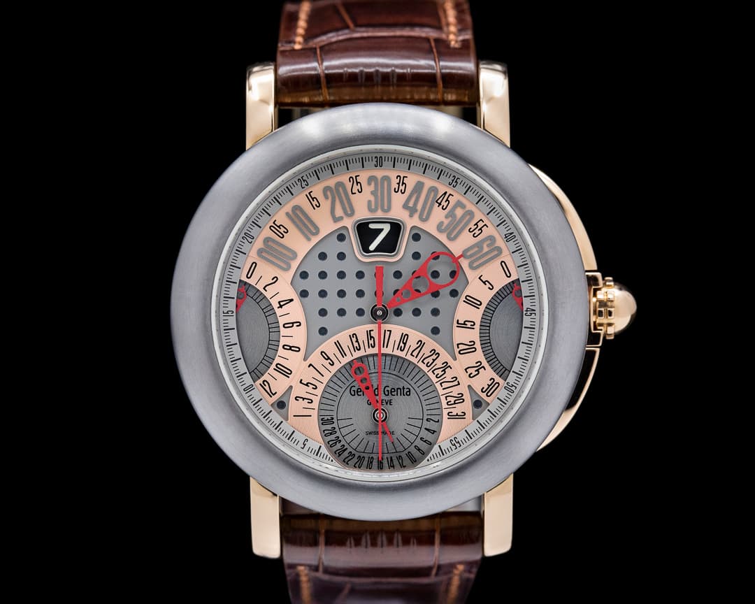 Gerald Genta Quattro Retro Chronograph 18K Rose Gold / Tantalum