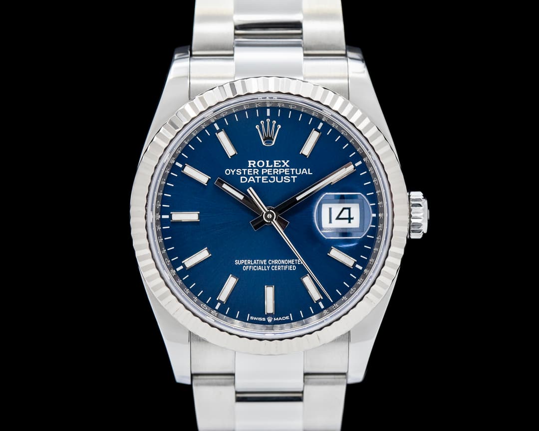 Rolex Datejust Blue Stick Dial / Oyster Bracelet