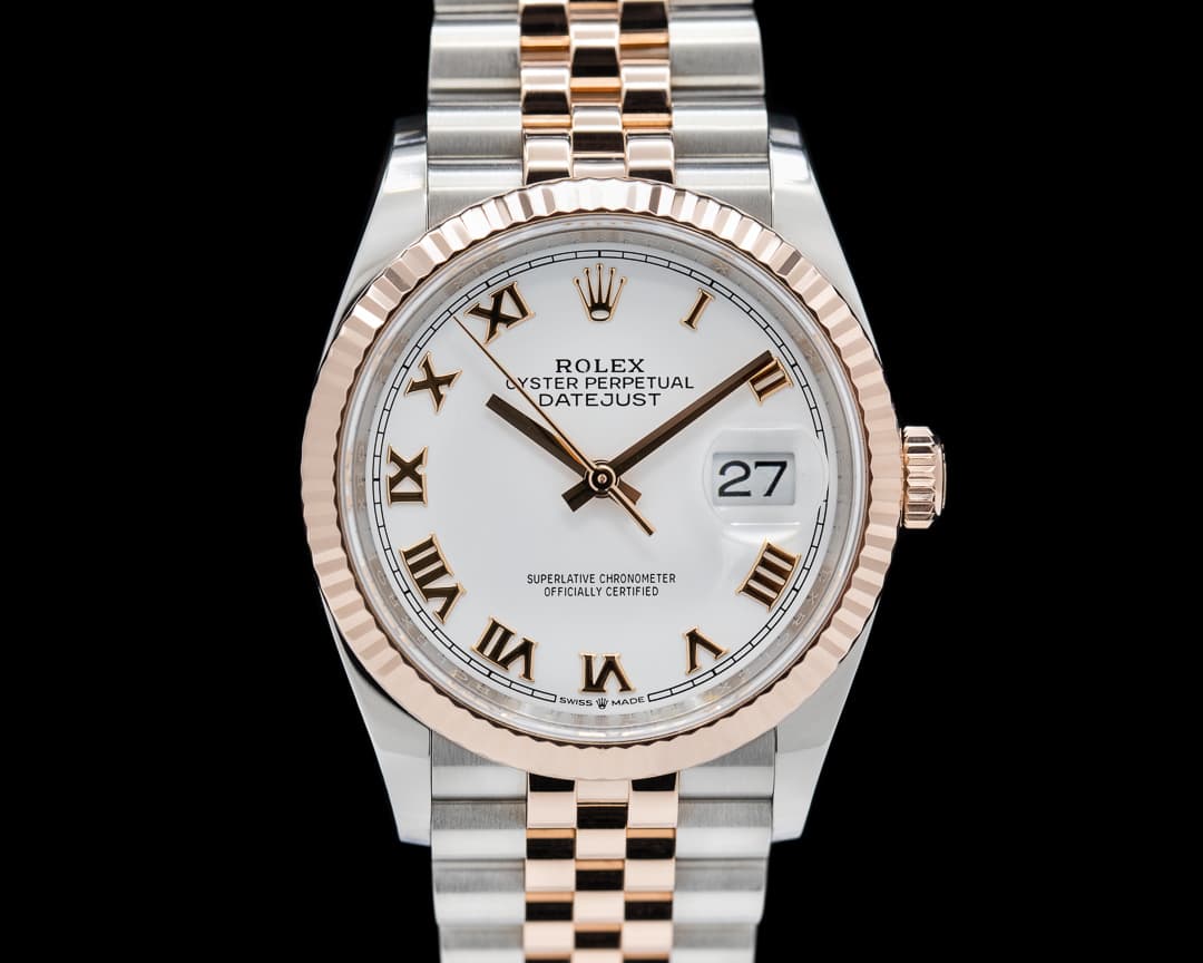 Rolex Datejust 36 126231 White Roman Dial 18k/SS Jubilee