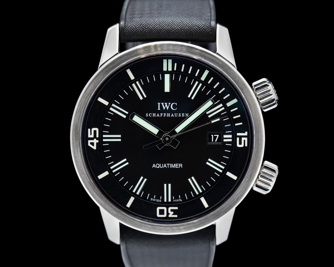 IWC Aquatimer Automatic SS Black Dial / Rubber Strap