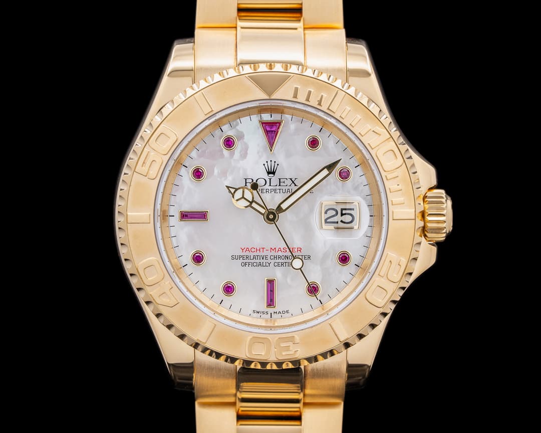 Rolex Yacht Master Yacht Master 16628 MOP Ruby Dial 18K Yellow Gold