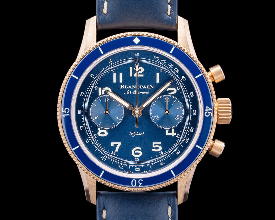 Blancpain Air Command AC02 Flyback Chronograph Rose Gold / Blue Dial