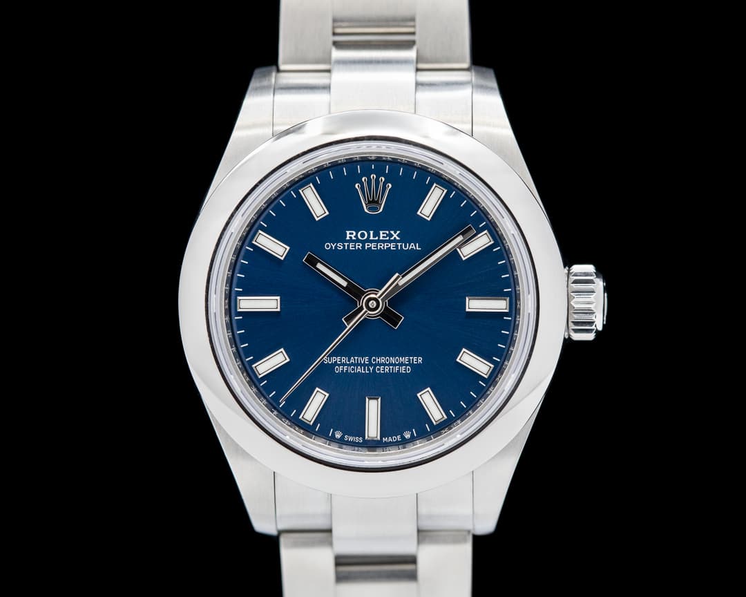 Rolex Oyster Perpetual Blue Dial SS 28MM