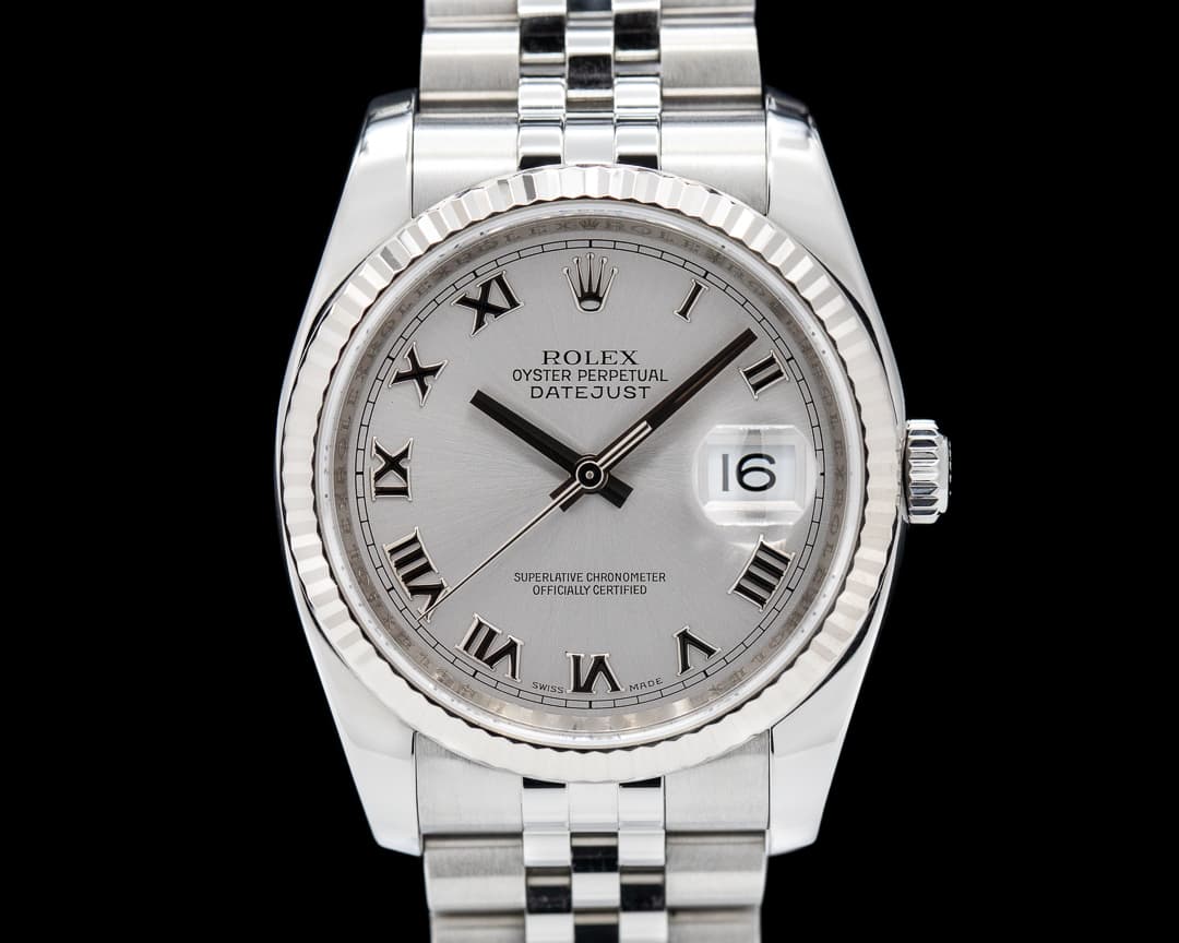 Rolex Datejust SS Jubilee Silver Roman Dial