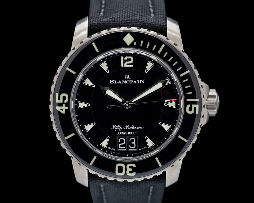 Blancpain Fifty Fathoms Grande Date / Black Dial Titanium