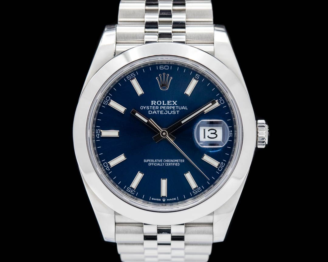 Rolex Datejust 41 126300 Blue Stick Dial SS Jubilee