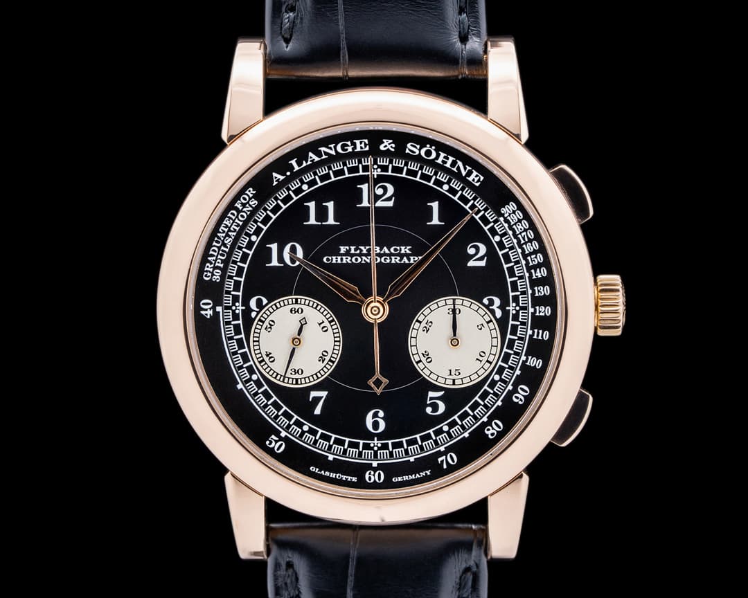 A. Lange and Sohne 1815 Flyback Chronograph Black Dial 401.031 18K Rose Gold