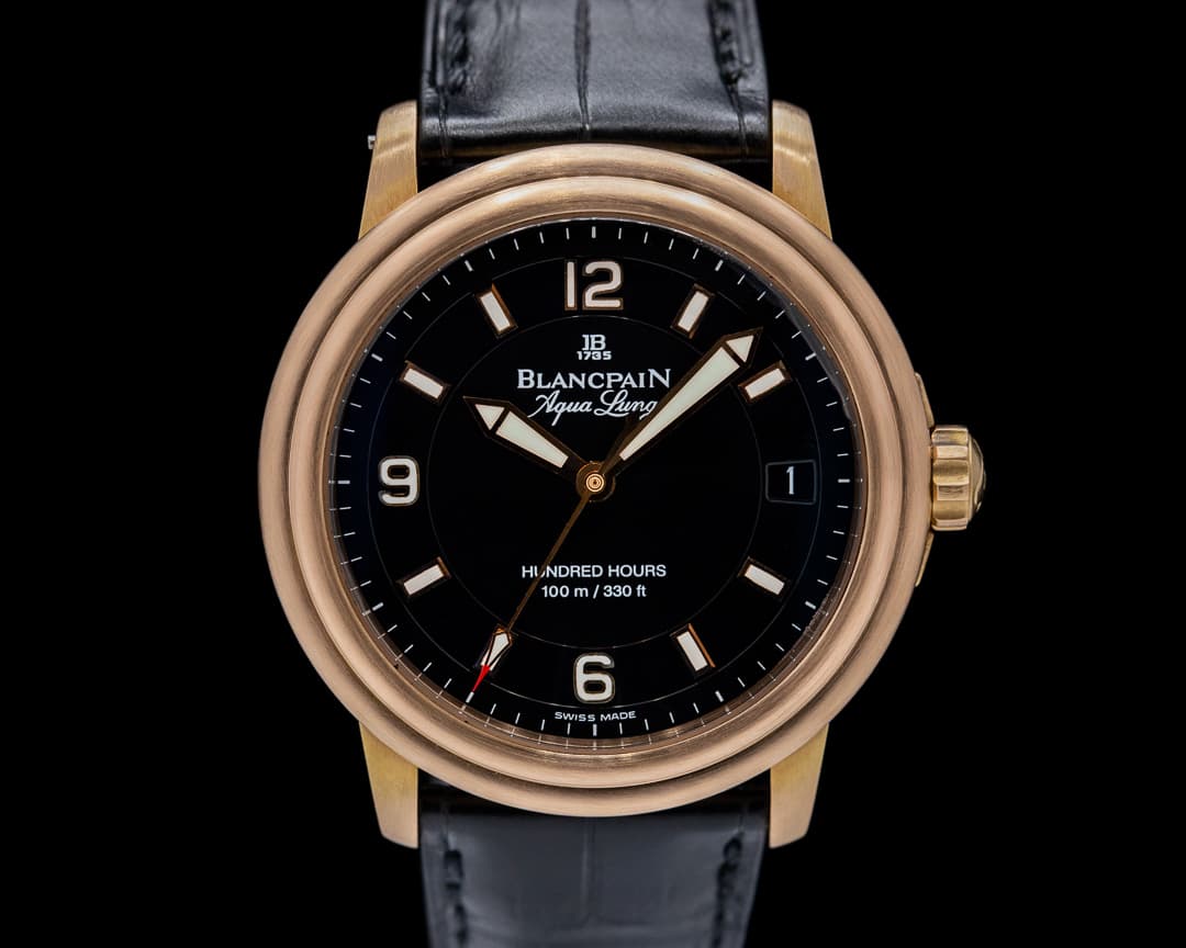 Blancpain Aqualung 18K Rose Gold Hundred Hours Black Dial LIMITED