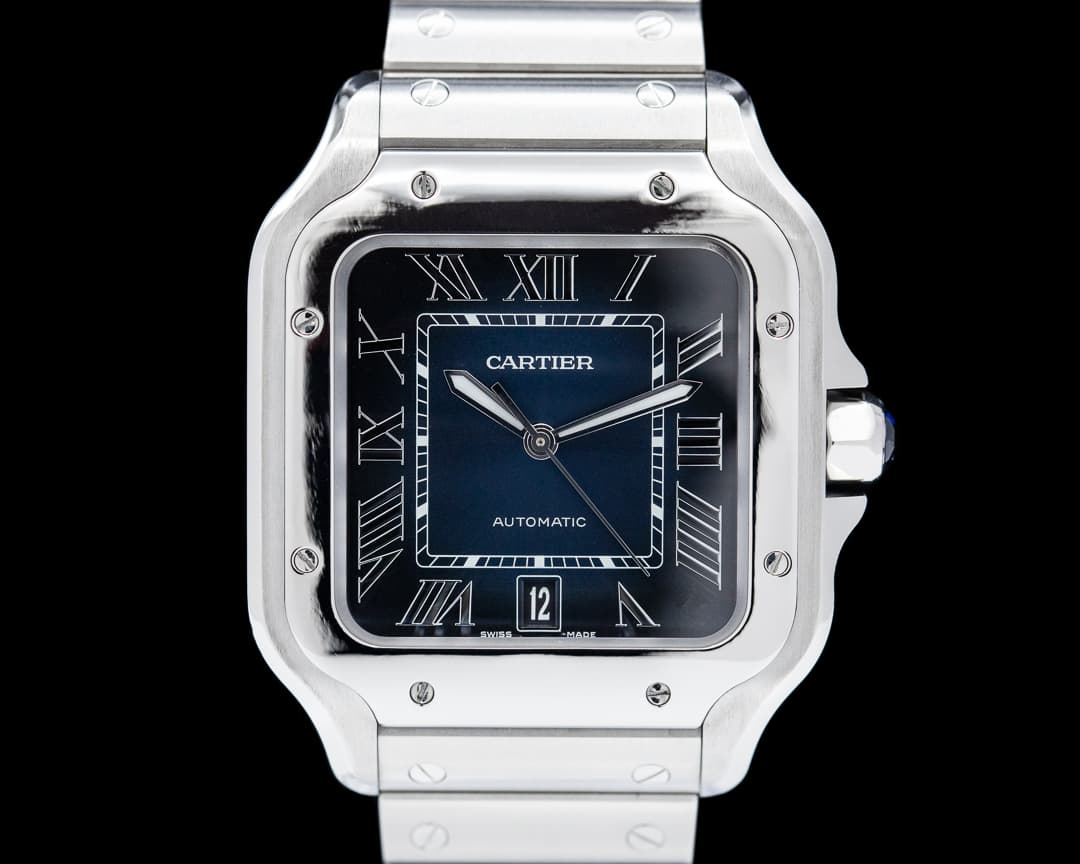 Cartier Santos Large SS / Blue Dial Automatic