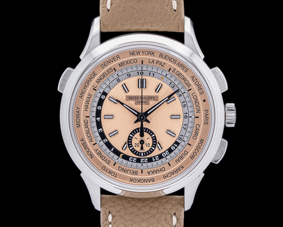 Patek Philippe World Time 5935A Chronograph SS Salmon Dial