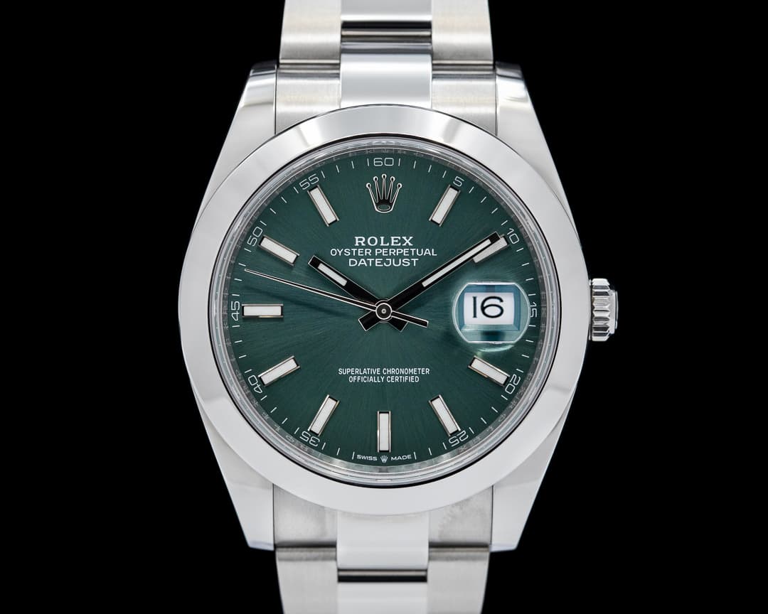 Rolex Datejust 41 Green Stick Dial SS Oyster 2024