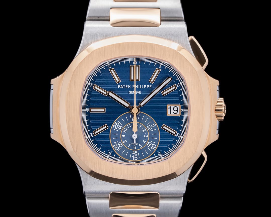 Patek Philippe Nautilus 5980/1AR Chronograph Blue Dial 18K RG / SS