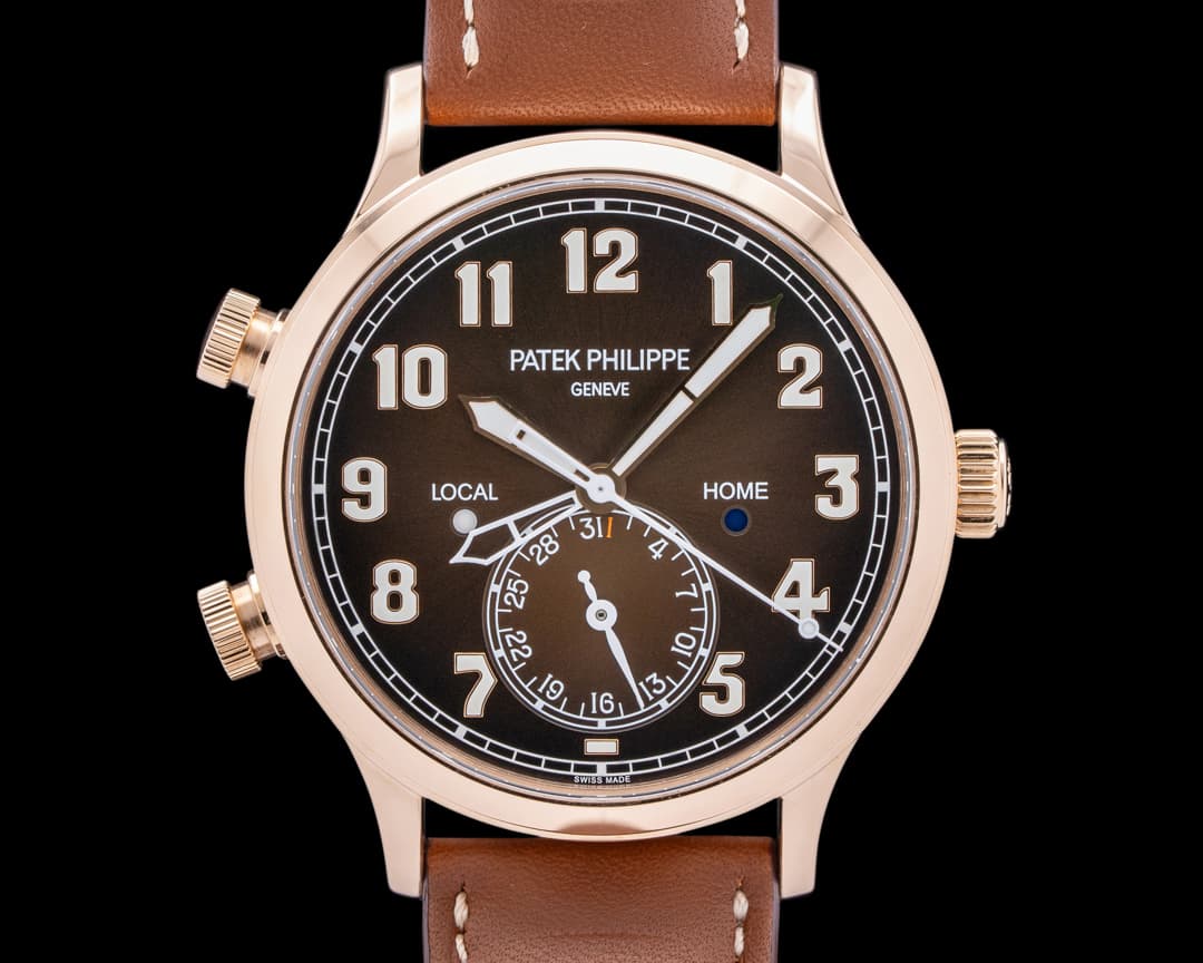 Patek Philippe Calatrava 5524R Pilot Travel Time 18k Rose Gold