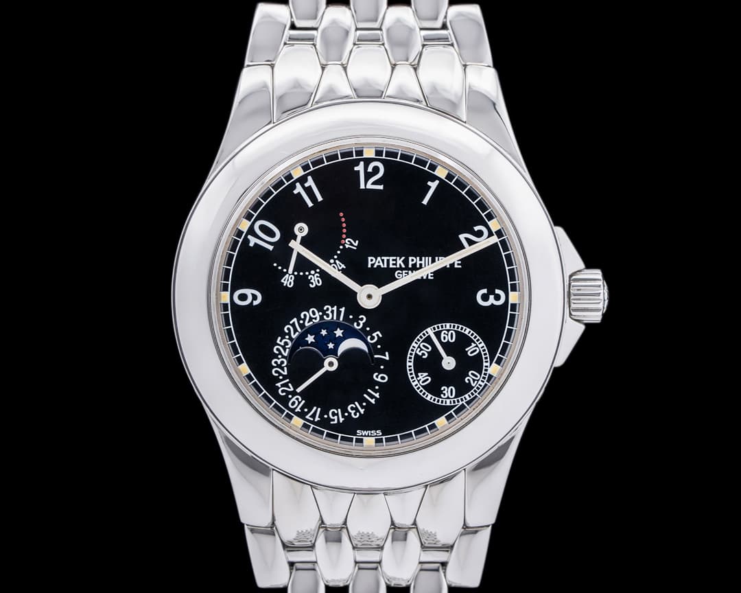 Patek Philippe Power Reserve Moon 5085 Phase Black Dial SS