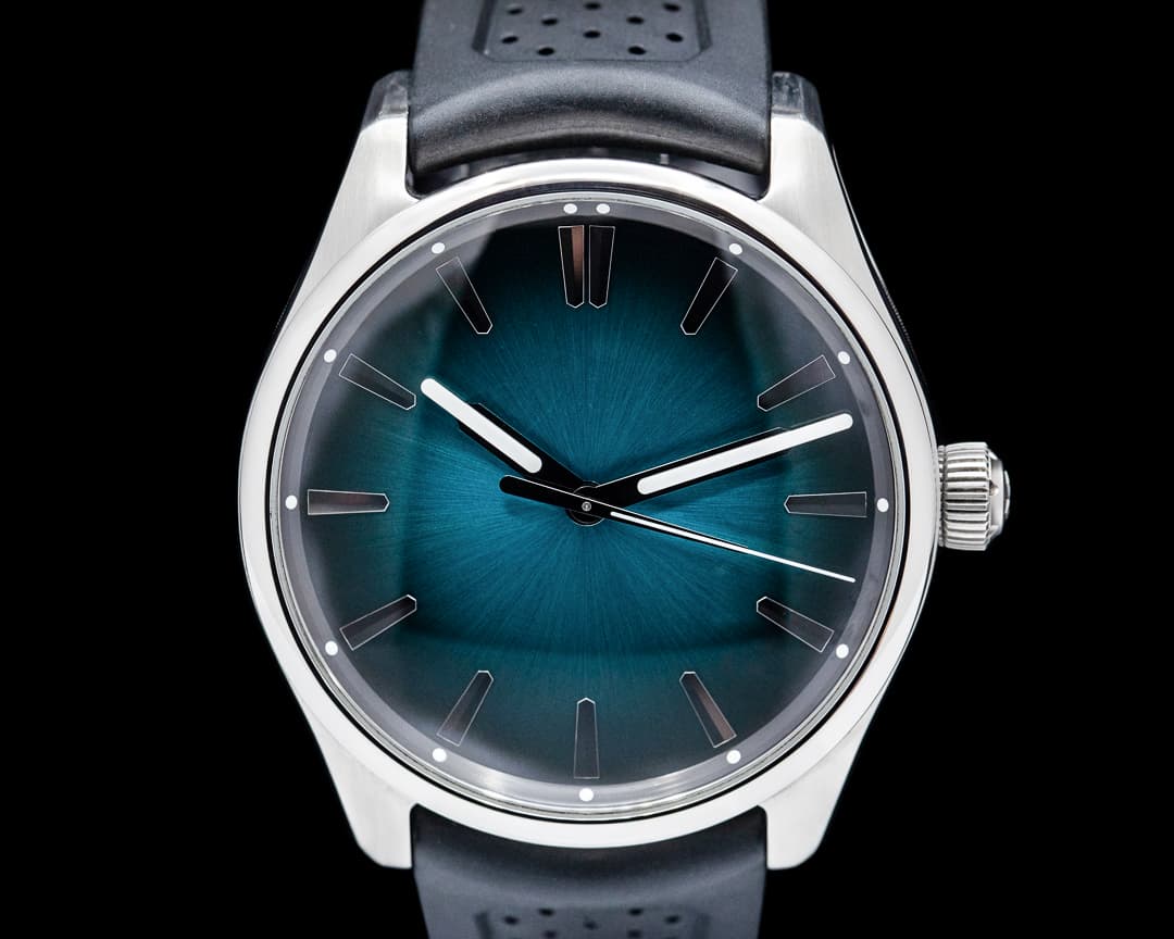 H. Moser and Cie. Pioneer Center Seconds SS Blue Lagoon Fume Dial