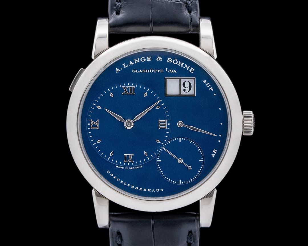 A. Lange and Sohne Lange 1 Blue Dial 18k White Gold