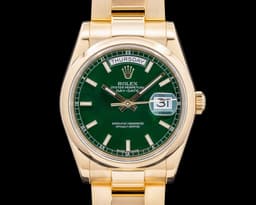 Day Date 118208 Green Dial 18K YG Oyster